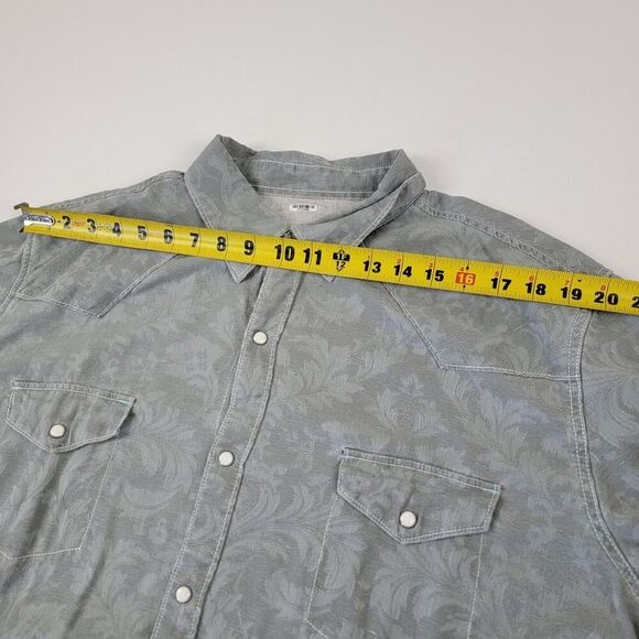 Ryan Michael Shirt Mens XXL 2XL Pearl Snap Long Sleeve Western Silk Blend - Picture 6 of 11